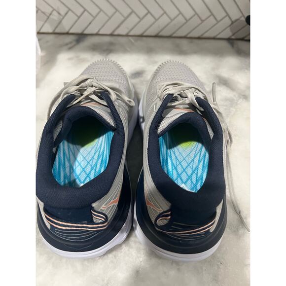 Hoka One One Bondi 7 Women’s Running Shoes Size 9 Gray Coral Navy Cushioned - Picture 4 of 10